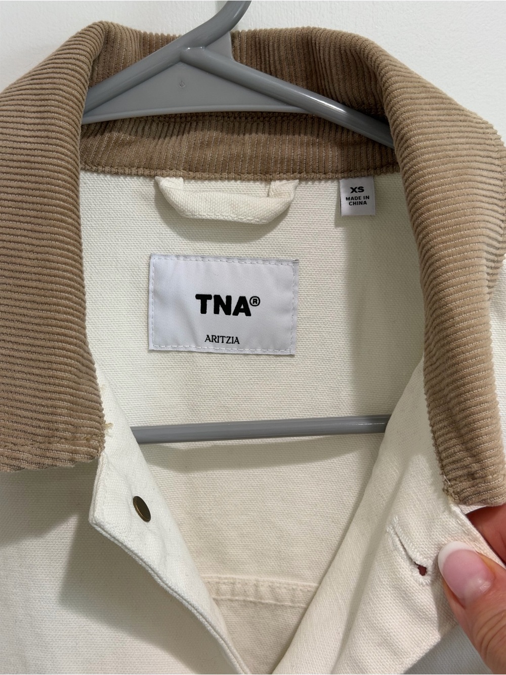 Aritzia TNA Cream Barnett Chore lightweight Canvas Jacket - Picture 2 of 6